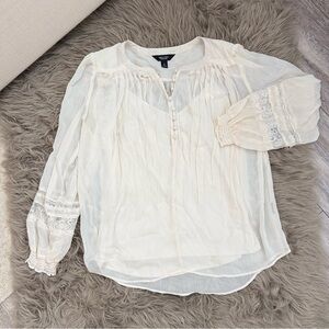 Simply Vera Vera Wang Sheer Cream Blouse